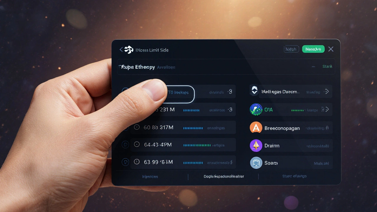 User adjusting gas limit slider with Ethereum interactions in the background.